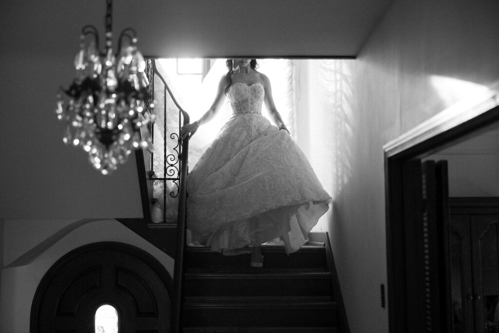 Beverly Hills Weddings | Shant Atarian Photography | Los Angeles Wedding photographer | bride walking down the stairs before the ceremony